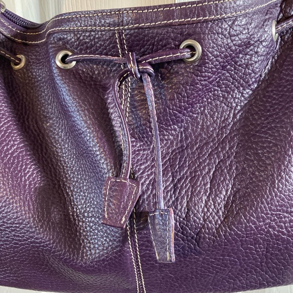 Guia’s Purple Pebble Leather Bag Made In Italy - Picture 2 of 13